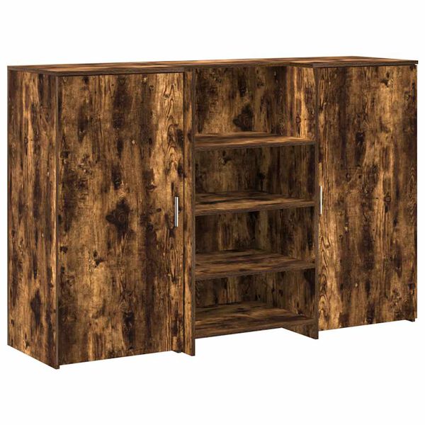 vidaXL Bureau de r&eacute;ception ch&ecirc;ne fum&eacute; 155x50x103,5cm bois d'ing&eacute;nierie