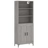 vidaXL Buffet haut Sonoma gris 69,5x34x180 cm Bois d'ing&eacute;nierie