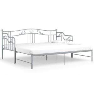 vidaXL Cadre de canap&eacute;-lit extensible sans matelas gris m&eacute;tal 90x200cm
