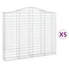 vidaXL Paniers &agrave; gabions arqu&eacute;s 5 pcs 200x30x160/180 cm Fer galvanis&eacute;
