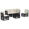 vidaXL Ensemble de canap&eacute; de jardin 6 pc Noir polyrotin
