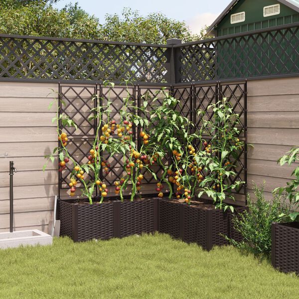 vidaXL Cache-pot de jardin 5 pcs Marron 120 x 120 x 143 cm Acier