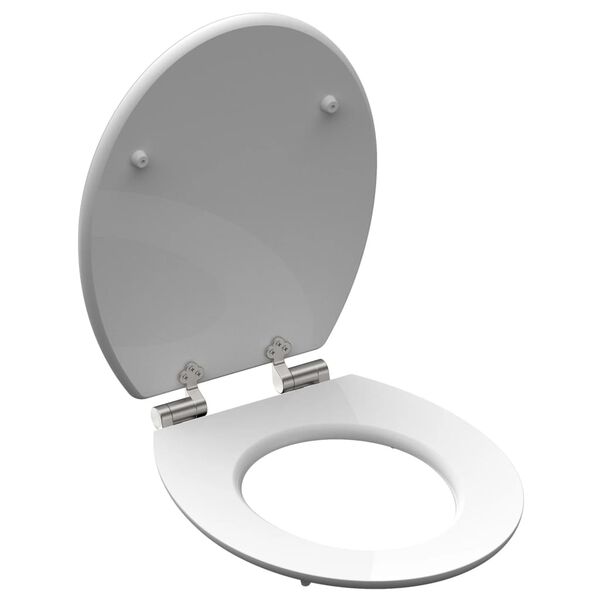 SCH&Uuml;TTE Si&egrave;ge de toilette avec fermeture en douceur GREY STEEL MDF