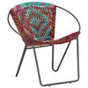 vidaXL Chaise ronde Chindi Multicolore Tissu