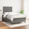 vidaXL Sommier &agrave; lattes de lit avec matelas Gris fonc&eacute; 120x200cm Tissu
