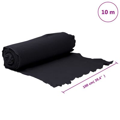 vidaXL Membrane géotextile noir 1 x 10 m fibre de polyester