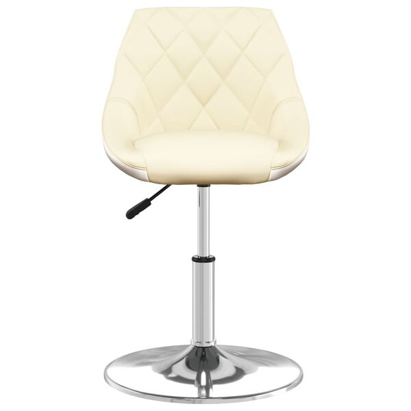 vidaXL Tabouret de bar Cr&egrave;me et blanc Similicuir