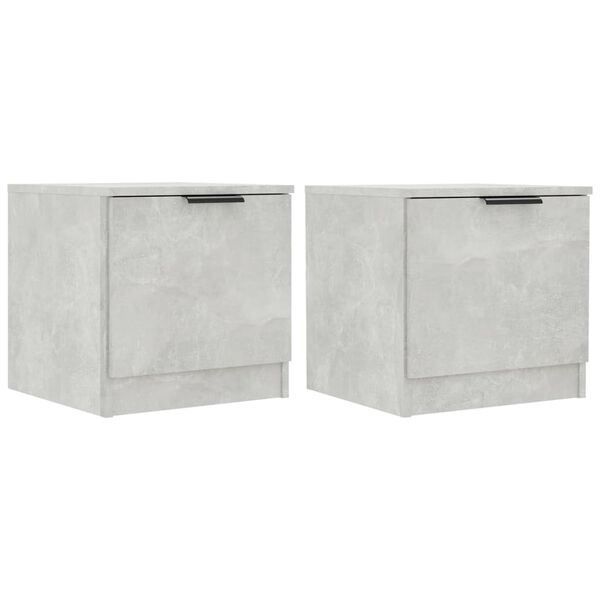 vidaXL Tables de chevet 2 pcs Gris b&eacute;ton 40x39x40 cm