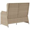 vidaXL Banc inclinable de jardin avec coussins beige r&eacute;sine tress&eacute;e