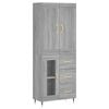 vidaXL Buffet haut Sonoma gris 69,5x34x180 cm Bois d'ing&eacute;nierie