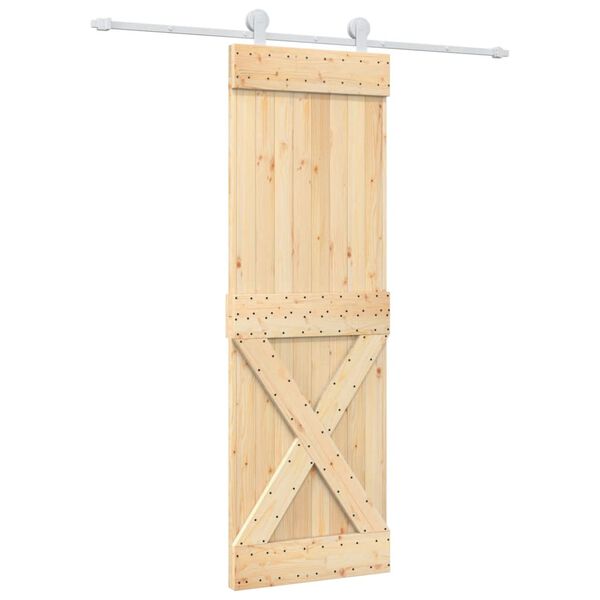 vidaXL Porte coulissante et kit de quincaillerie 70x210 cm pin massif