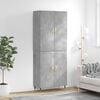 vidaXL Buffet haut Gris b&eacute;ton 69,5x34x180 cm Bois d'ing&eacute;nierie