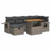 vidaXL Salon de jardin avec coussins 8 pcs gris r&eacute;sine tress&eacute;e acacia