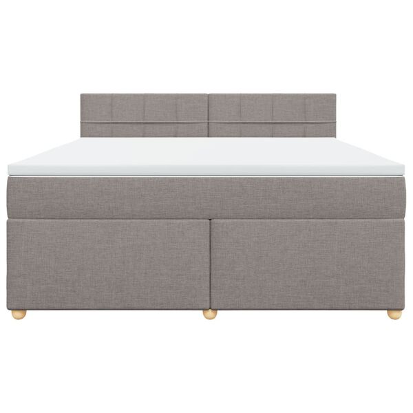 vidaXL Sommier &agrave; lattes de lit avec matelas Taupe 180x200 cm Tissu