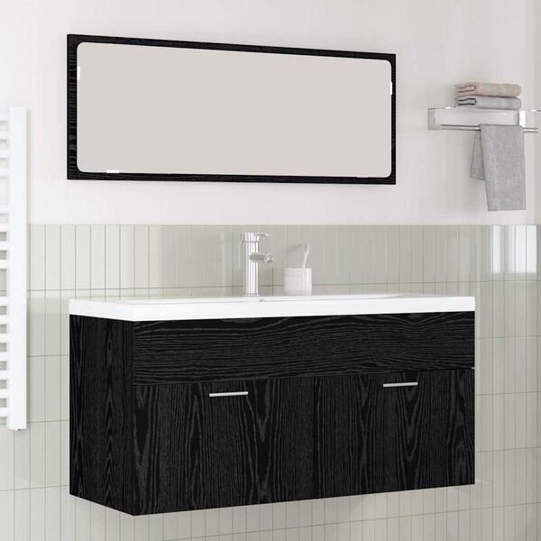 vidaXL Armoire de salle de bain Ch&ecirc;ne noir 100 x 38,5 x 46 cm