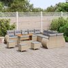 vidaXL Ensemble de canap&eacute; de jardin 14 pcs beige et gris clair