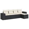 vidaXL Salon de jardin 5 pcs avec coussins noir r&eacute;sine tress&eacute;e