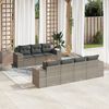 vidaXL Salon de jardin 8 pcs avec coussins gris r&eacute;sine tress&eacute;e