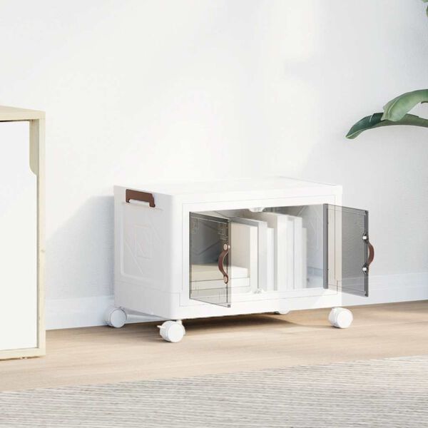 vidaXL Bo&icirc;te de rangement empilable avec roues 28 L 48,5x29,5x33 cm