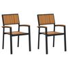 vidaXL Chaise empilable 2 pc Marron Bois d'Acacia Massif Empilable