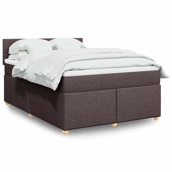 vidaXL Sommier &agrave; lattes de lit avec matelas Marron fonc&eacute; 140x190 cm