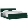 VidaXL Cadre de lit ottoman avec matelas vert fonc&eacute; 180x200 cm velours