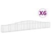 vidaXL Paniers &agrave; gabions arqu&eacute;s 6 pcs 400x30x40/60 cm Fer galvanis&eacute;