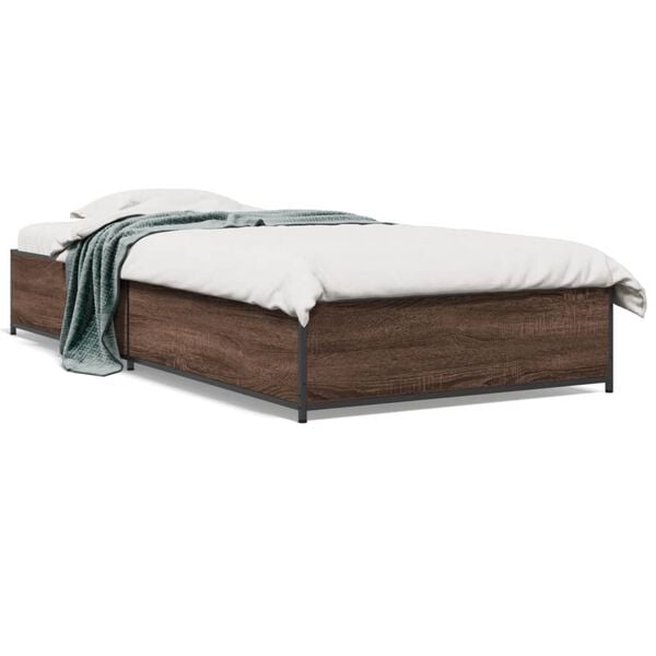 vidaXL Cadre de lit sans matelas chêne marron 75x190 cm