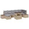 vidaXL Ensemble de canap&eacute; de jardin 8 pc Beige polyrotin