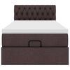 vidaXL Cadre de lit ottoman avec matelas marron fonc&eacute; 90x190 cm tissu