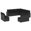 vidaXL Salon de jardin 11 pcs avec coussins noir r&eacute;sine tress&eacute;e