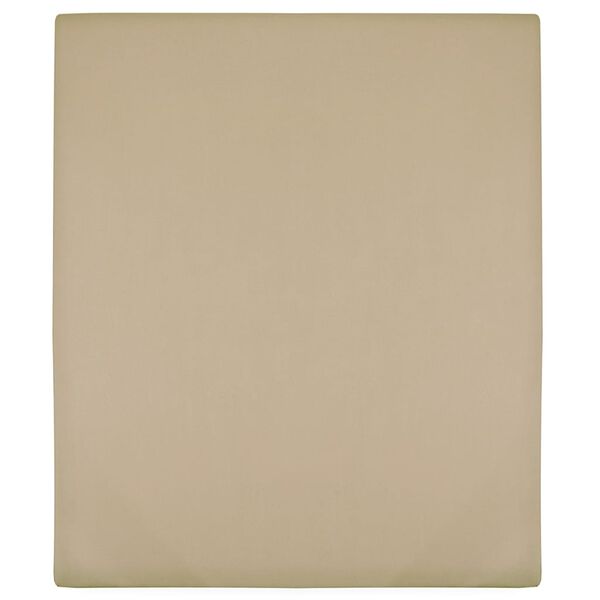 vidaXL Drap-housse Jersey Taupe 140x200 cm Coton