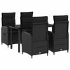 vidaXL Ensemble de salle &agrave; manger pour jardin 5 pc Noir