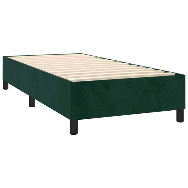 vidaXL Sommier &agrave; lattes de lit et matelas Vert fonc&eacute; 80x200 cm Velours