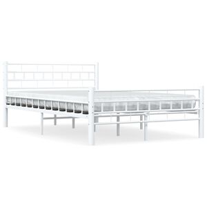 vidaXL Cadre de lit sans matelas blanc m&eacute;tal 140x200 cm