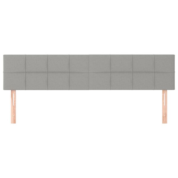 vidaXL T&ecirc;tes de lit 2 pcs Gris clair 80x5x78/88 cm Tissu