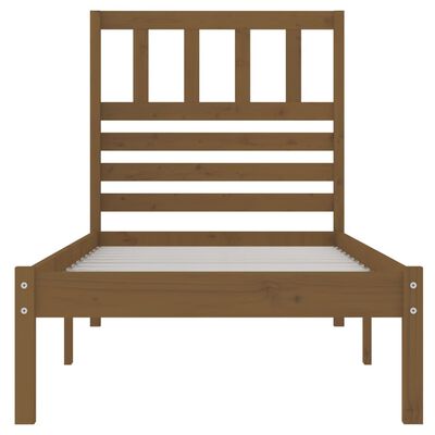 vidaXL Cadre de lit sans matelas marron miel 75x190 cm bois pin massif