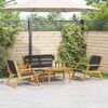 vidaXL Chaises de jardin avec table 4 pcs Noir Bois d'acacia massif