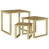 vidaXL table 3 pc Naturel 50,5 x 50 x 46 cm Pin&egrave;de impr&eacute;gn&eacute;e