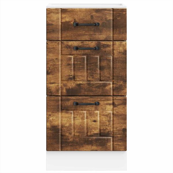 vidaXL Armoire de cuisine Lucca ch&ecirc;ne fum&eacute; bois ing&eacute;nierie