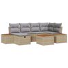 vidaXL Ensemble de canap&eacute; de jardin 7 pc Beige polyrotin