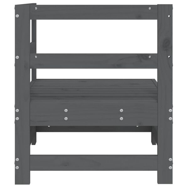 vidaXL Canap&eacute; d'angle de jardin gris bois de pin massif