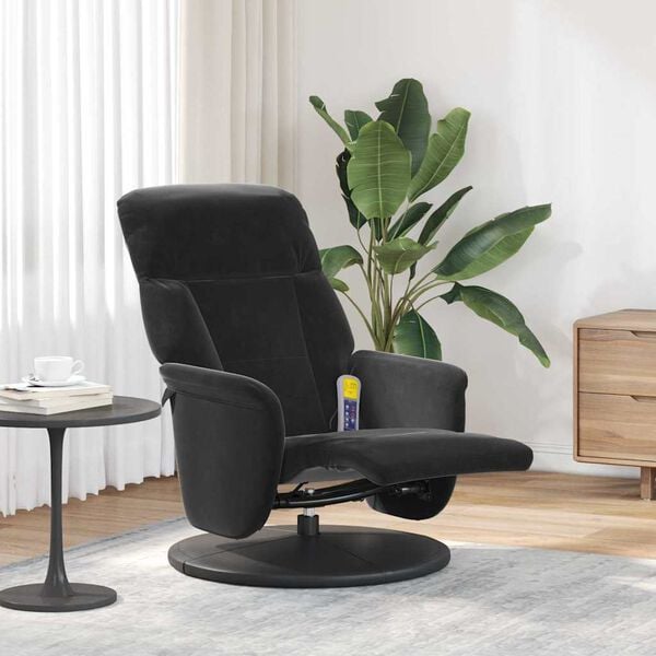 vidaXL Fauteuil de massage inclinable Noir 91 x 71 x 105.5 cm Velours