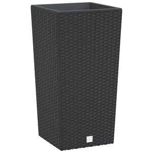 vidaXL Jardini&egrave;re et int&eacute;rieur amovible anthracite 11/26,5 L rotin PP