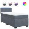 vidaXL Sommier &agrave; lattes de lit avec matelas gris fonc&eacute; 90x190 cm simple velours