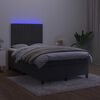 vidaXL Sommier &agrave; lattes de lit avec matelas LED Noir 120x200cm Velours