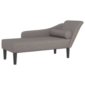 vidaXL Chaise longue avec coussins taupe tissu