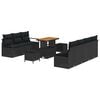 vidaXL Ensemble de canap&eacute; de jardin 10 pc 9-Nombre de places Noir