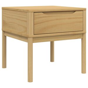 vidaXL Table de chevet FLORO marron cire 55x55x54 cm pin massif