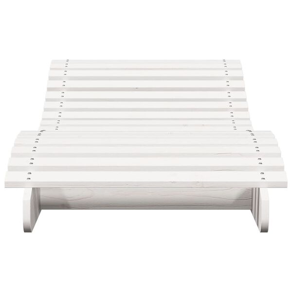 vidaXL Chaise longue blanc 205x70x31,5 cm bois massif de pin
